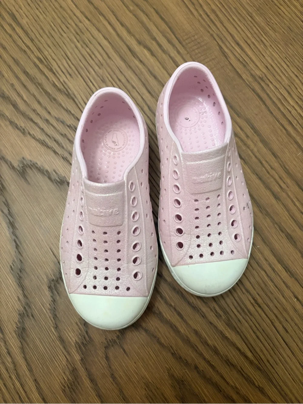 Native Jefferson Kids Slip-On Water Shoes - Glitter Pink| size c9